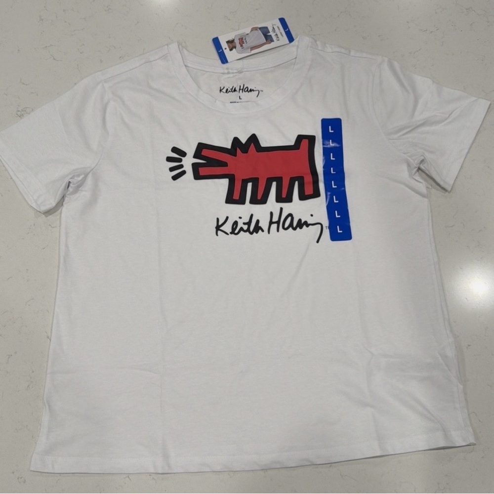 Keith Haring White Tee with Red Graphic